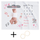 Baby Meilensteindecke personalisiert mit Holz Rahmen