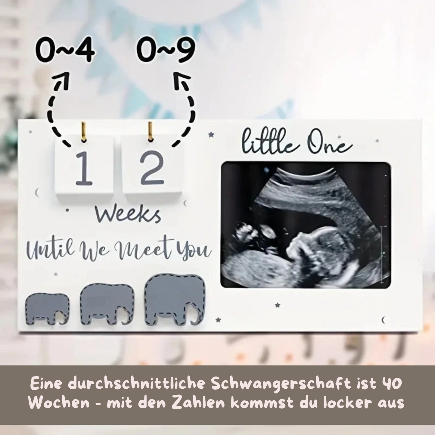 Baby Ultraschallbilder Fotorahmen mit Countdown - personalisierbar