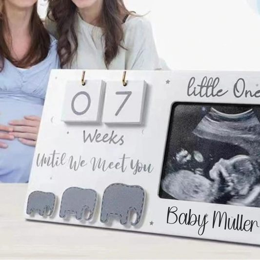 Baby Ultraschallbilder Fotorahmen mit Countdown - personalisierbar