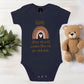 Baby Body christlich als Geschenk zur Geburt, minimalistisch Geschenkidee zur Taufe, kurzarm Body Glaube für Junge und Mädchen