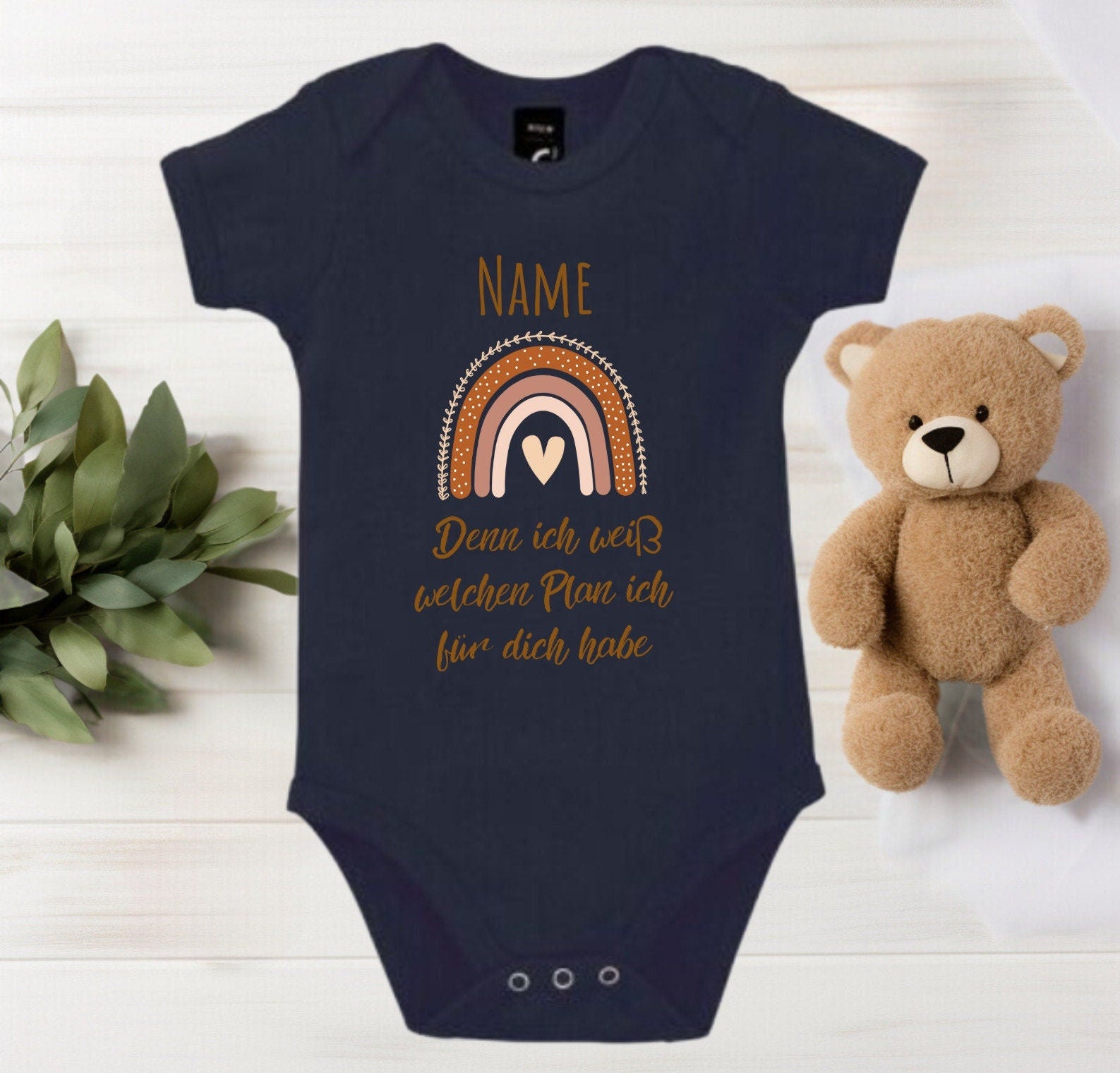 Baby Body christlich als Geschenk zur Geburt, minimalistisch Geschenkidee zur Taufe, kurzarm Body Glaube für Junge und Mädchen